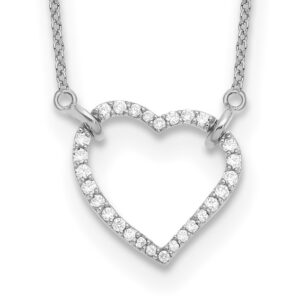14kw 1/5ct Lab Grown Diamond VS/SI+ G+ Comp 18 in Heart Necklace