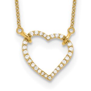 14k 1/5ct Lab Grown Diamond VS/SI+ G+ Comp 18 in Heart Necklace