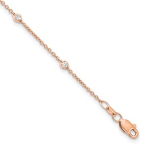 TO 14kr 1/6ct Lab Grown Diamond VS+ F+ Comp. 7 Station 7 inch Bracelet