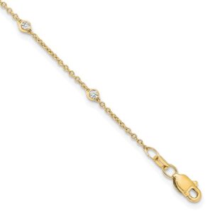 TO 14k 1/6ct Lab Grown Diamond VS+ F+ Comp. 7 Station 7 inch Bracelet