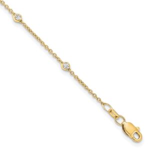 TO 14k 1/6ct Lab Grown Diamond VS+ F+ Comp. 8 Station 8 inch Bracelet