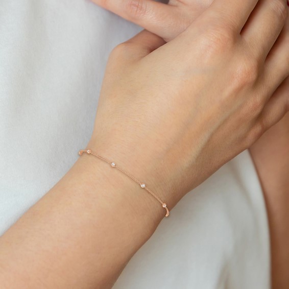 TO 14kr 1/5ct Lab Grown Diamond VS+ F+ Comp. 9 Station 9 inch Bracelet - Image 6