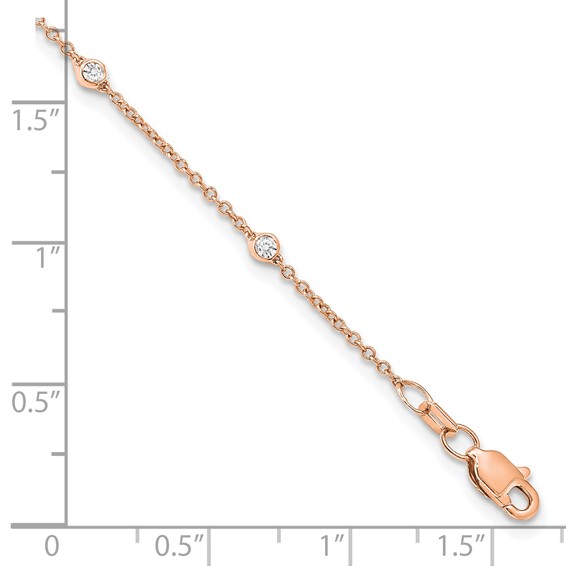 TO 14kr 1/5ct Lab Grown Diamond VS+ F+ Comp. 9 Station 9 inch Bracelet - Image 8
