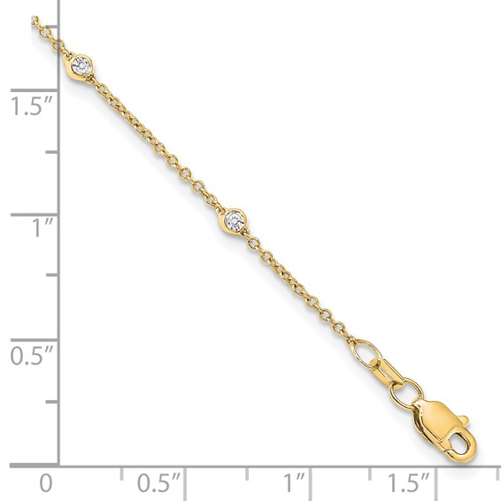 TO 14k 1/5ct Lab Grown Diamond VS+ F+ Comp. 9 Station 9 inch Bracelet - Image 8