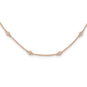 TO 14kr 3/8ct Lab Grown Diamond VS+ F+ Comp. 16 Station 16 inch Necklace