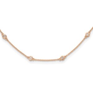 TO 14kr 1/2ct Lab Grown Diamond VS+ F+ Comp. 18 Station 18 inch Necklace