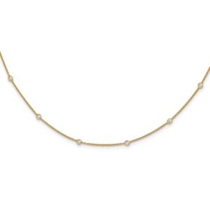TO 14k 1/2ct Lab Grown Diamond VS+ F+ Comp. 18 Station 18 inch Necklace