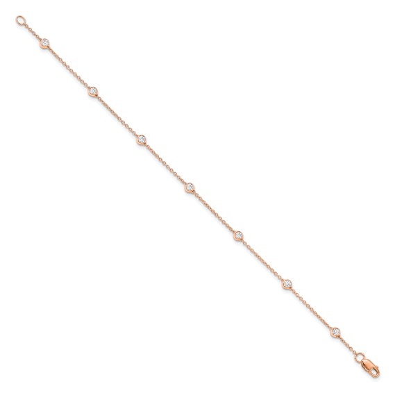 TO 14kr 1/2ct Lab Grown Diamond VS+ F+ Comp. 8 Station 8 inch Bracelet - Image 2