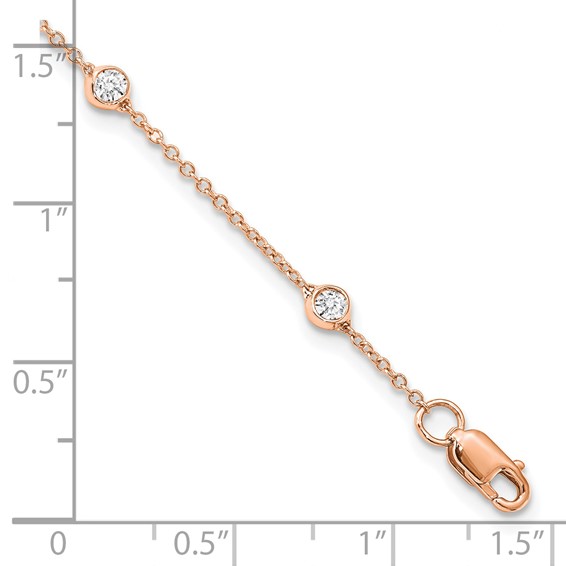 TO 14kr 1/2ct Lab Grown Diamond VS+ F+ Comp. 8 Station 8 inch Bracelet - Image 8