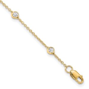 TO 14k 1/2ct Lab Grown Diamond VS+ F+ Comp. 8 Station 9 inch Bracelet