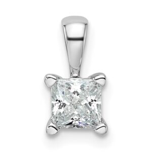 14k White Gold 1/2 ct Lab Grown Diamond VS/SI+ G+ 18 in Pendant Necklace