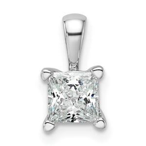14k White Gold 3/4 ct Lab Grown Diamond VS/SI+ G+ 18 in Pendant Necklace