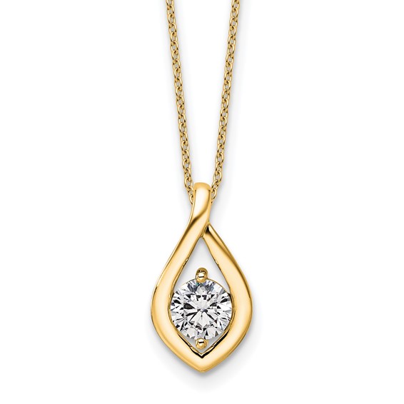 14k 3/4ct Lab Grown Diamond VS/SI+ G+ Comp 18in Necklace