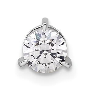 14k White Gold 1/2 ct Lab Grown Diamond VS/SI+ G+ Comp 3 Prong Chain Slide