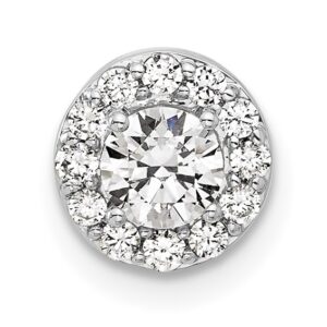 14kw 1/2ct Lab Grown Diamond VS/SI+ G+ Comp Halo Chain Slide Pendant