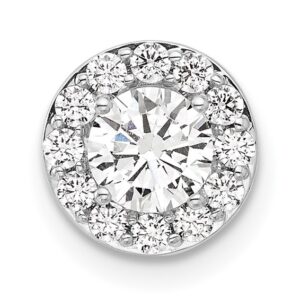 14kw 3/4ct Lab Grown Diamond VS/SI+ G+ Comp Halo Chain Slide Pendant
