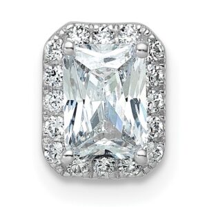 14kw 1 1/5ct Cert Lab Grown Dia VS/SI+ G+ Radiant Comp 18in Halo Necklace