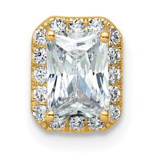 14k 1 1/5ct Cert Lab Grown Dia VS/SI+ G+ Radiant Comp 18in Halo Necklace