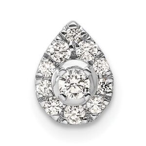14kw 1/3ct Lab Grown Diamond VS/SI+ G+ Comp Pear Chain Slide Pendant