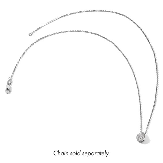 14kw 1/3ct Lab Grown Diamond VS/SI+ G+ Comp Pear Chain Slide Pendant - Image 5