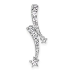 14k White Gold 1/4 ct Lab Grown Dia VS/SI+ G+ Shooting Star Chain Slide