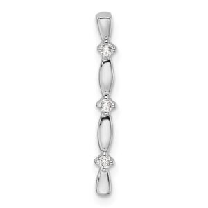 14kw 1/20ct Lab Grown Dia VS/SI+ G+ Fashion Bar Chain Slide Pendant