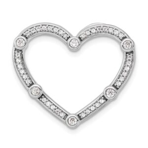 14kw 1/3ct Lab Grown Diamond VS/SI+ G+ Comp Open Heart Chain Slide