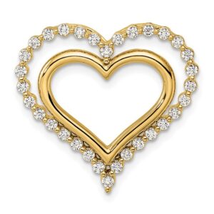 14k 1/2ct Lab Grown Diamond VS/SI+ G+ Comp Double Heart Chain Slide