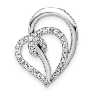 14kw 1/4ct Lab Grown Diamond VS/SI+ G+ Comp Swirl Heart Chain Slide