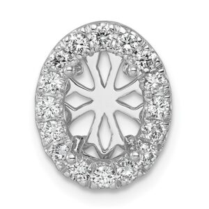 14k White Gold 1/2 ct Lab Grown Diamond VS/SI+ G+ Oval Semi Halo Chain Slid