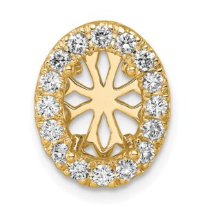 14k 1/2 ct Lab Grown Diamond VS/SI+ G+ Semi Halo Chain Slide Pendant