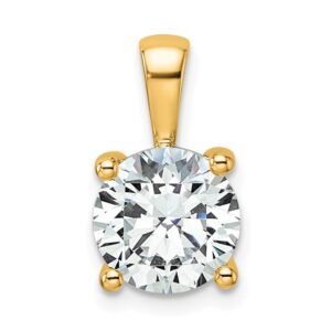 14k 2 1/2 ct Lab Grown Diamond VS/SI+ G+ Round Complete 4 Prong Pendant