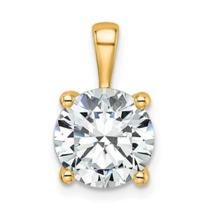 14k 3 ct Lab Grown Diamond VS+ F+ Round Complete 4 Prong Pendant