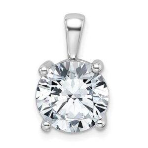 14kw 5 ct Cert Lab Grown Dia VS+ F+ Round Complete 4 Prong Pendant