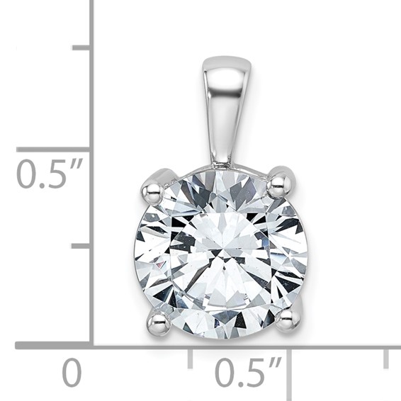 14kw 5 ct Cert Lab Grown Dia VS+ F+ Round Complete 4 Prong Pendant - Image 4