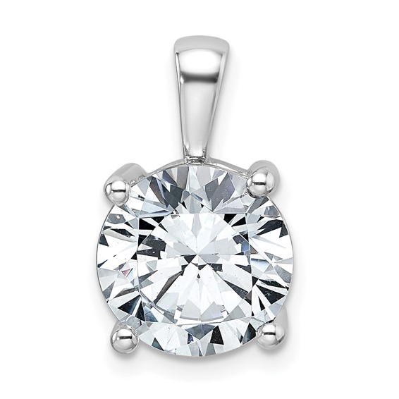 14kw 5 ct Cert Lab Grown Dia VS+ F+ Round Complete 4 Prong Pendant