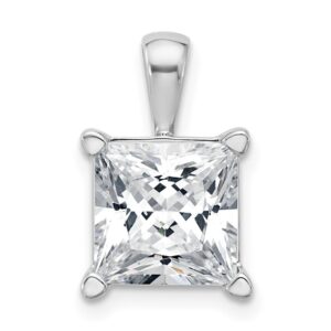 14kw 5 ct Cert Lab Grown Dia VS+ F+ Princess Complete 4 Prong Pendant