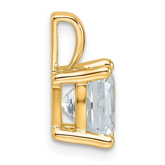 14k 2 1/2 ct Lab Grown Diamond VS+ F+ Cushion Complete 4 Prong Pendant - Image 2