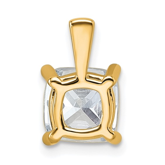 14k 2 1/2 ct Lab Grown Diamond VS+ F+ Cushion Complete 4 Prong Pendant - Image 3