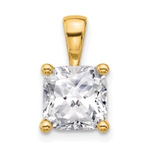 14k 3 ct Lab Grown Diamond VS/SI+ G+ Cushion Complete 4 Prong Pendant