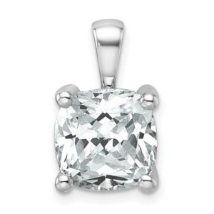 14kw 5 ct Cert Lab Grown Dia VS+ F+ Cushion Complete 4 Prong Pendant