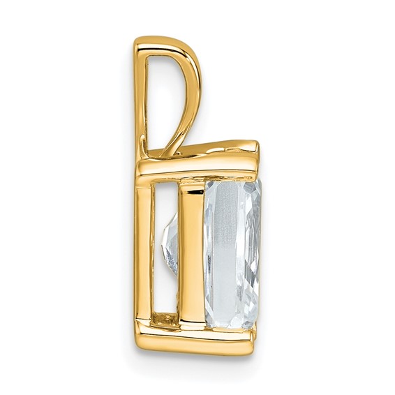 14k 2 1/2 ct Lab Grown Diamond VS/SI+ G+ Radiant Complete 4 Prong Pendant - Image 2