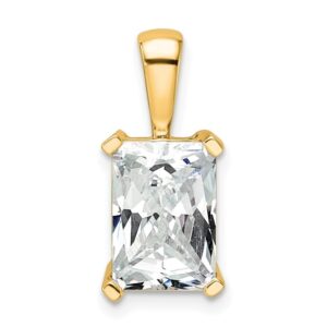 14k 3 ct Lab Grown Diamond VS/SI+ G+ Radiant Complete 4 Prong Pendant