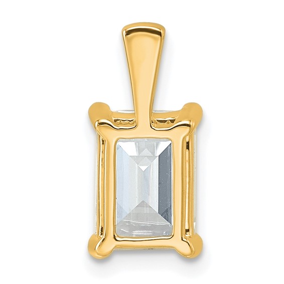 14k 2 1/2 ct Lab Grown Diamond VS/SI+ G+ Emerald Complete 4 Prong Pendant - Image 3