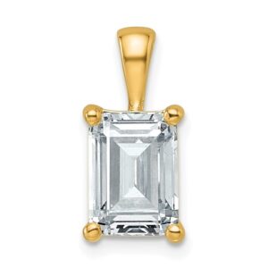 14k 2 1/2 ct Lab Grown Diamond VS/SI+ G+ Emerald Complete 4 Prong Pendant