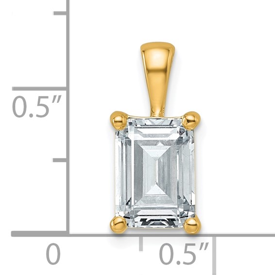 14k 2 1/2 ct Lab Grown Diamond VS/SI+ G+ Emerald Complete 4 Prong Pendant - Image 4