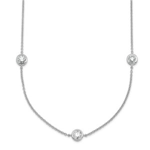 14kw 1 3/4ct Lab Grown Diamond VS/SI+ G+ Complete 18in 7 Station Necklace