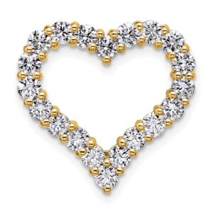 14k 1 1/2ct Lab Grown Diamond VS+ F+ Comp Heart Chain Slide