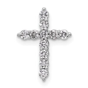 14kw 1/3ct Lab Grown Diamond VS+ F+ Comp Cross Chain Slide Pendant