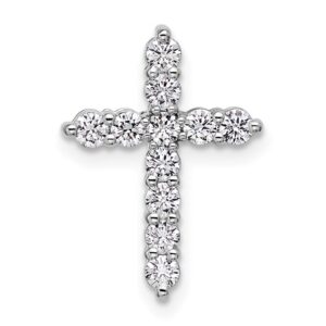 14kw 1/2ct Lab Grown Diamond VS/SI+ G+ Comp Cross Chain Slide Pendant